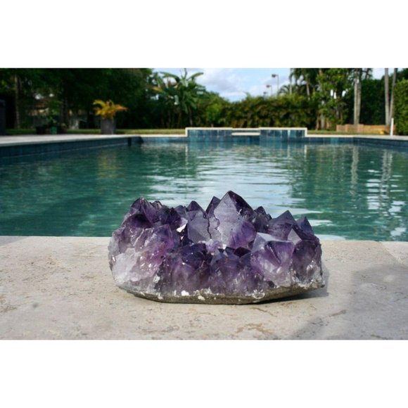 NATURAL AMETHYST TEA LIGHT CANDLE HOLDER - Picture 3 of 10